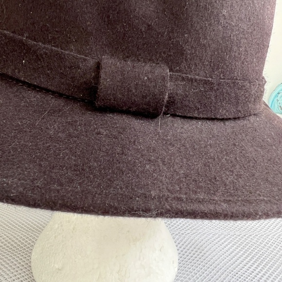 All Saints Hat Black Wide Brim Wool Bronson Fedora Size M/L - Picture 3 of 10